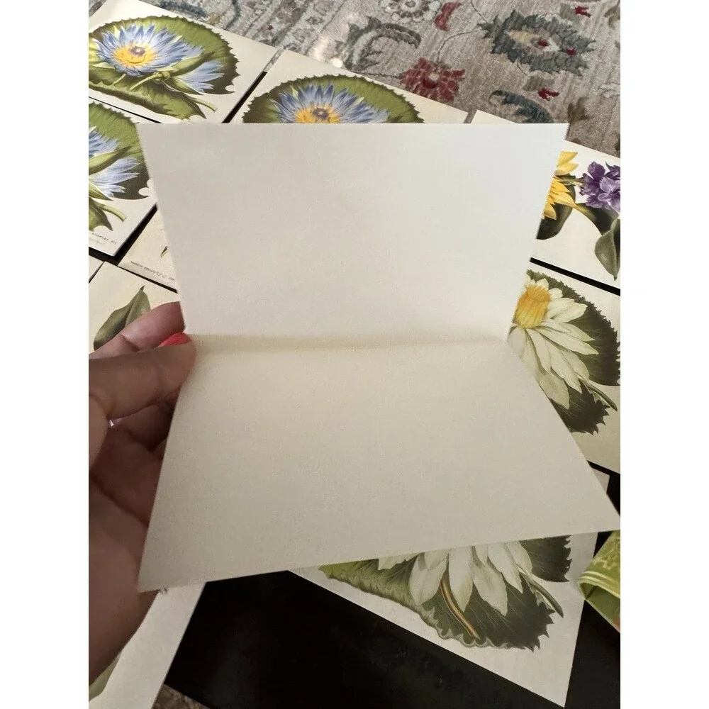 VTG 2006 Michel Design Works 14 Cards - 12 Envelopes Storage Box Water Lilies